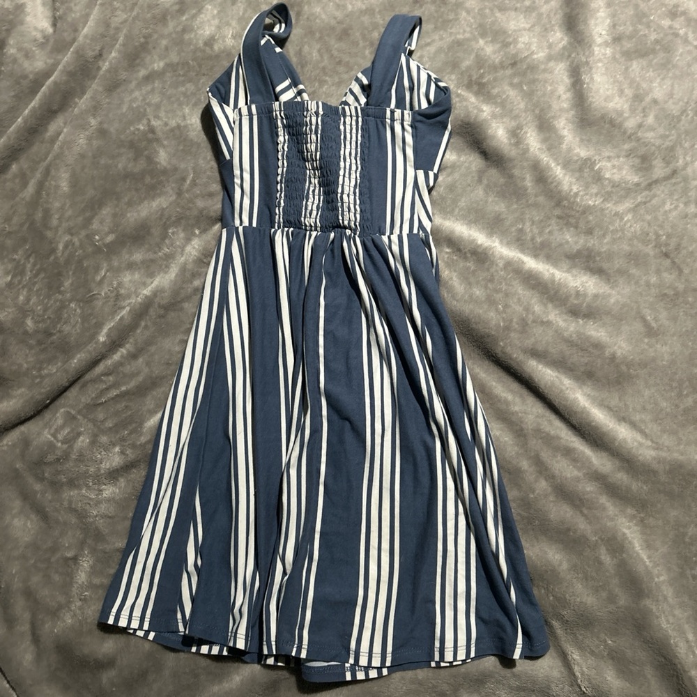 Planet Gold Navy and White Striped Top